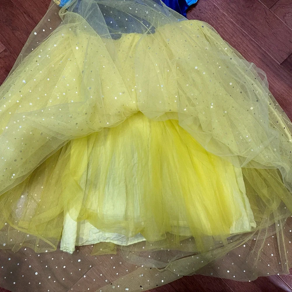 Vibrant Fairy Tale Dress - Blue, Yellow, and Red